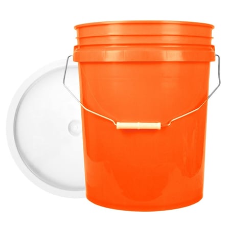 World Enterprises Bucket, 12 in H, Orange and White 5ORG,345WHT